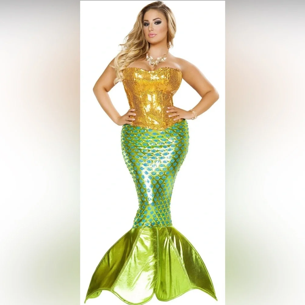 ROMA 2pc Sexy Seductive Siren Of The Sea Mermaid  Halloween Costume Size M - Picture 3 of 13